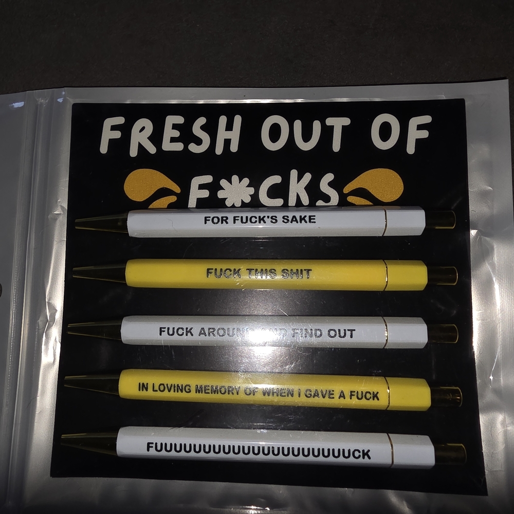 Humorous Pen Set - Yellow and White